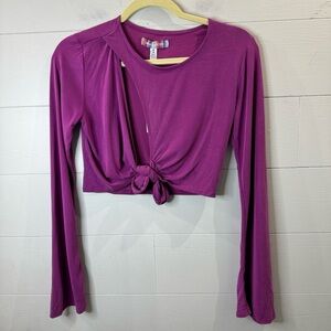 Urban Outfitters | NWT Women's Purple Long Sleeve Cropped Top Size Medium